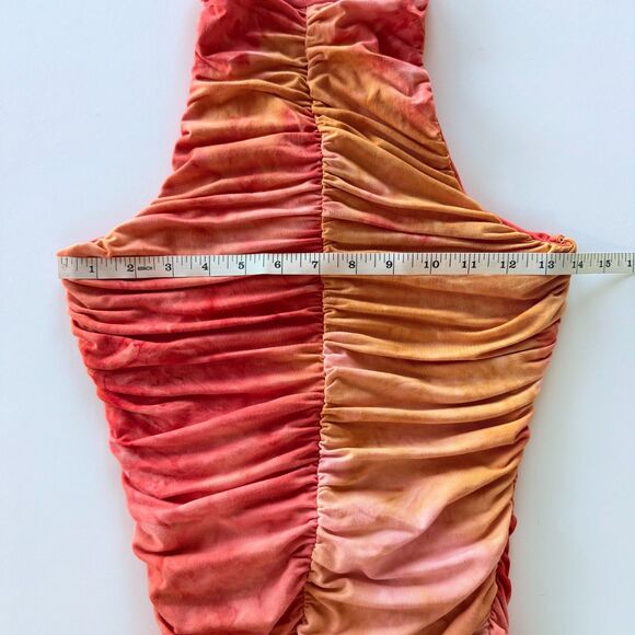 NWOT Torn by Ronny Kobo Kit Ruched Bodycon Mini Dress in Sunset Pink & Orange XS - Picture 13 of 13